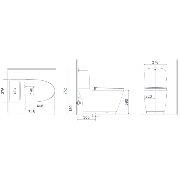 Bồn Cầu INAX AC-832VN 2 Khối Xả Nhấn Aqua Ceramic