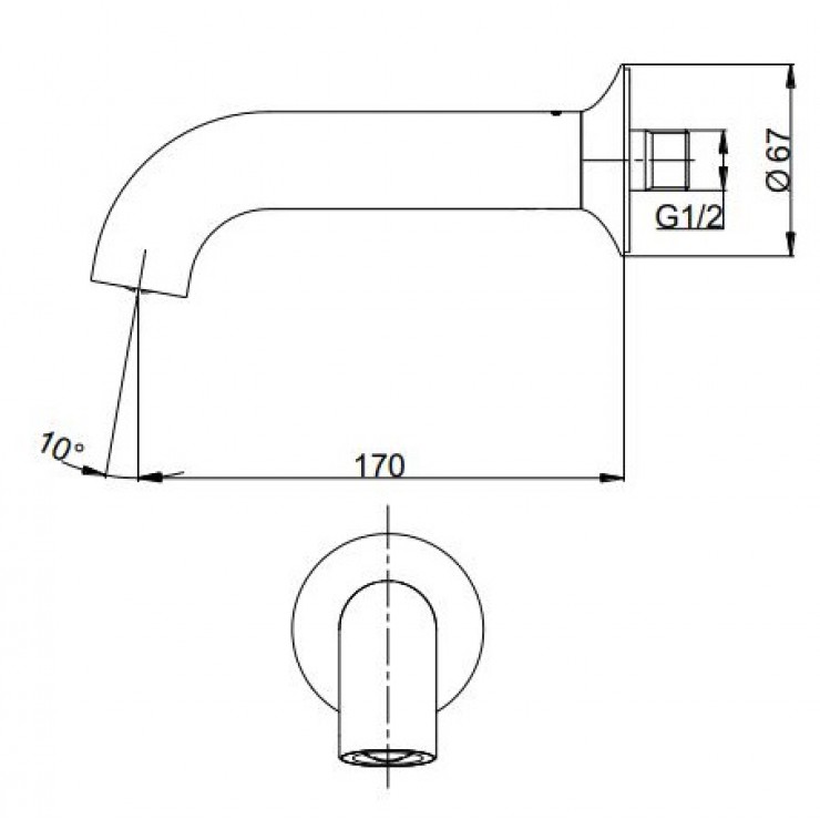 Vòi Xả Bồn TOTO TBS02001B Gắn Tường