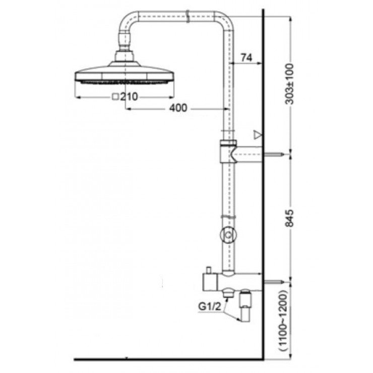 Thân Sen Cây TOTO TBW02001B1 (TBW02001BA) Tắm Đứng