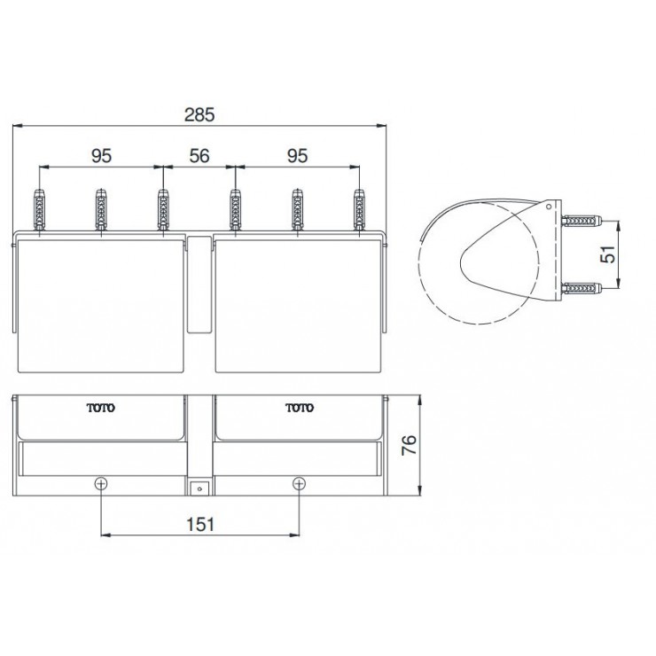 Hộp Đựng Giấy Vệ Sinh Đôi TOTO GS714W