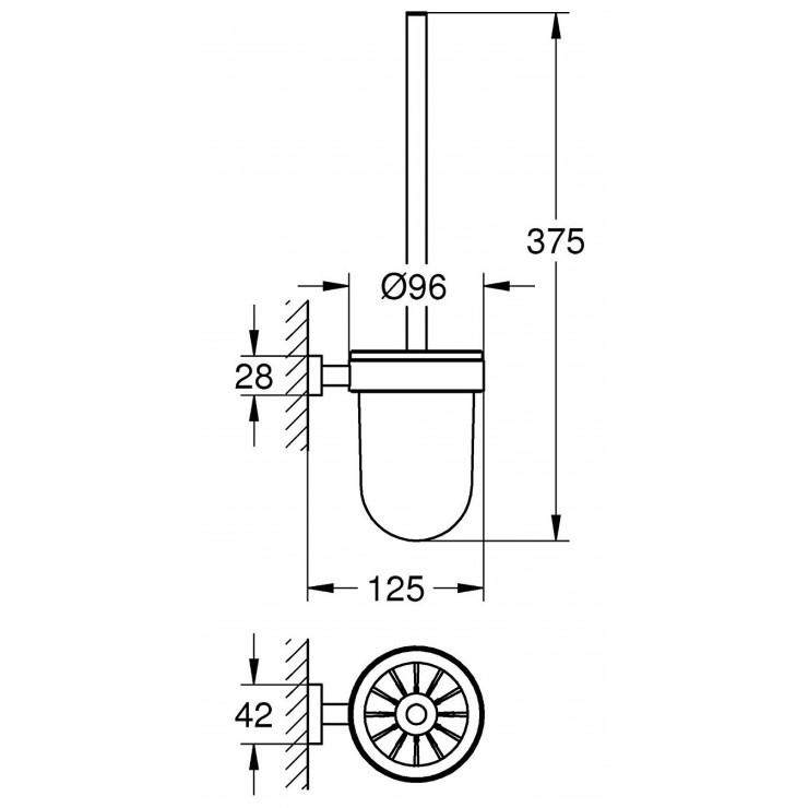 Bộ Cọ Vệ Sinh Tolet Grohe 40513001 Essentials Cube