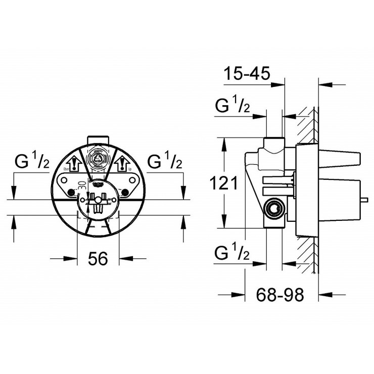 Bộ Trộn Grohe 33963000 Sen Tắm Âm Tường