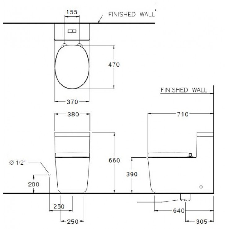 Bồn Cầu COTTO C102907 Paetchwork Xả Nhấn