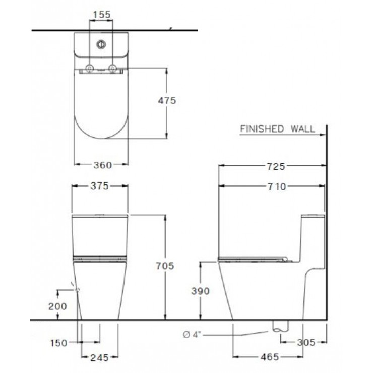 Bàn Cầu COTTO C103327 Simply Connect Xả Nhấn