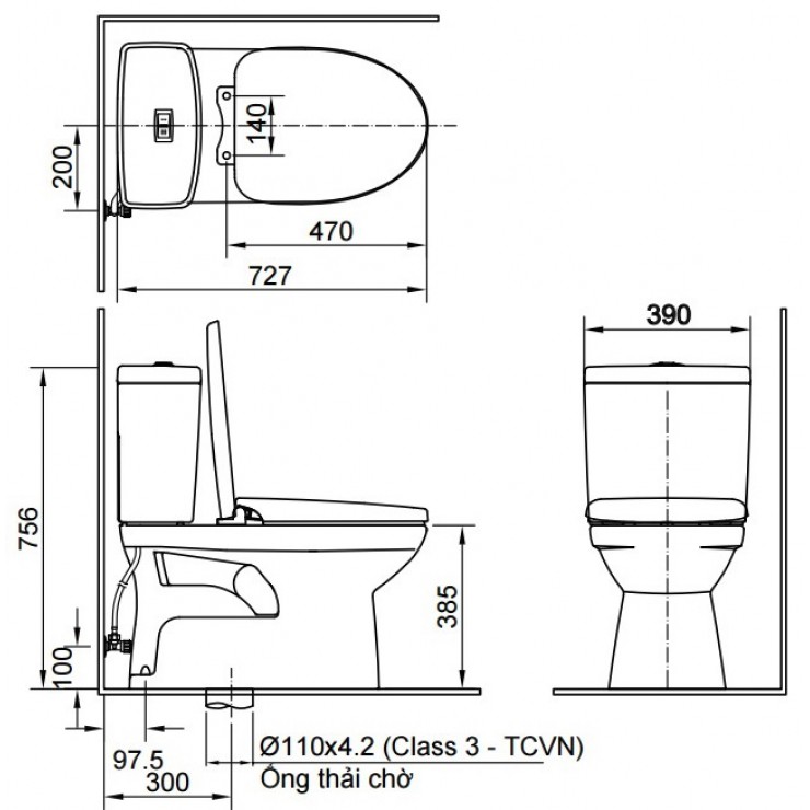 Bồn Cầu Nắp Điện Tử INAX C-504A/CW-H17VN