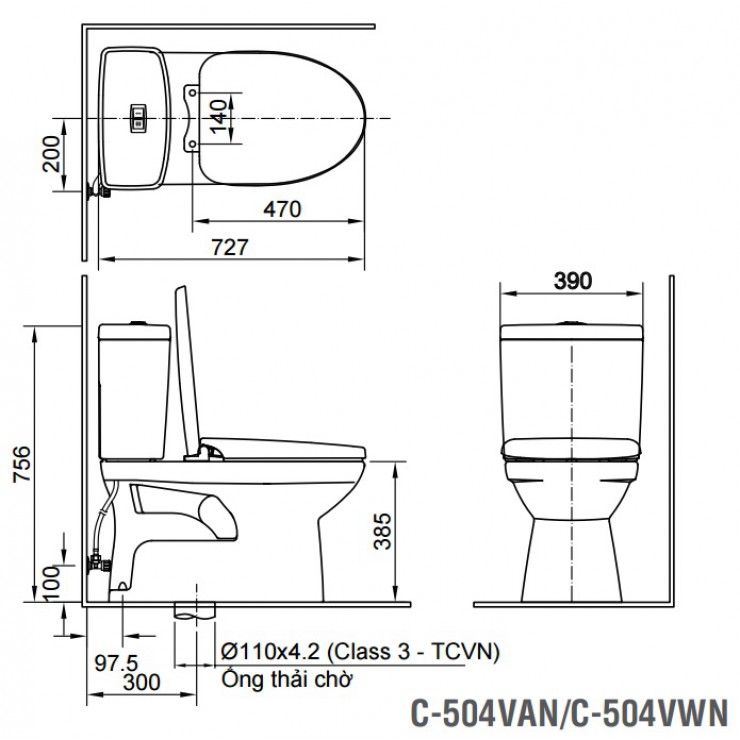 Bồn Cầu Nắp Điện Tử INAX AC-504A/CW-H18VN