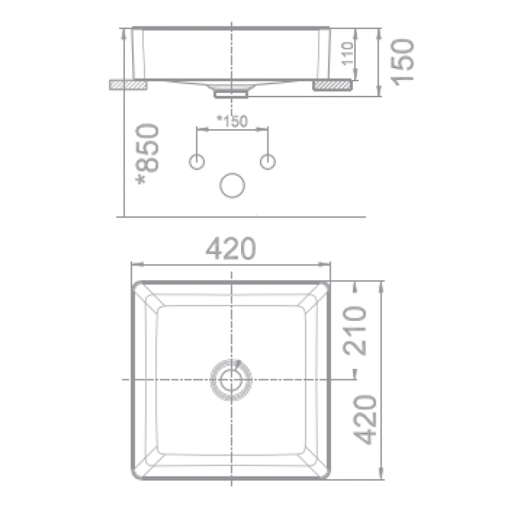 Chậu Rửa Đặt Bàn American WP-F411 Acacia E Supasleek