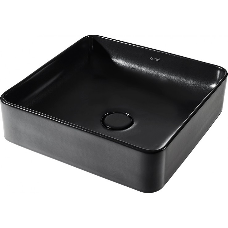 Chậu Lavabo COTTO C00341(MBK) Đặt Bàn Sensation Square Đen Mờ