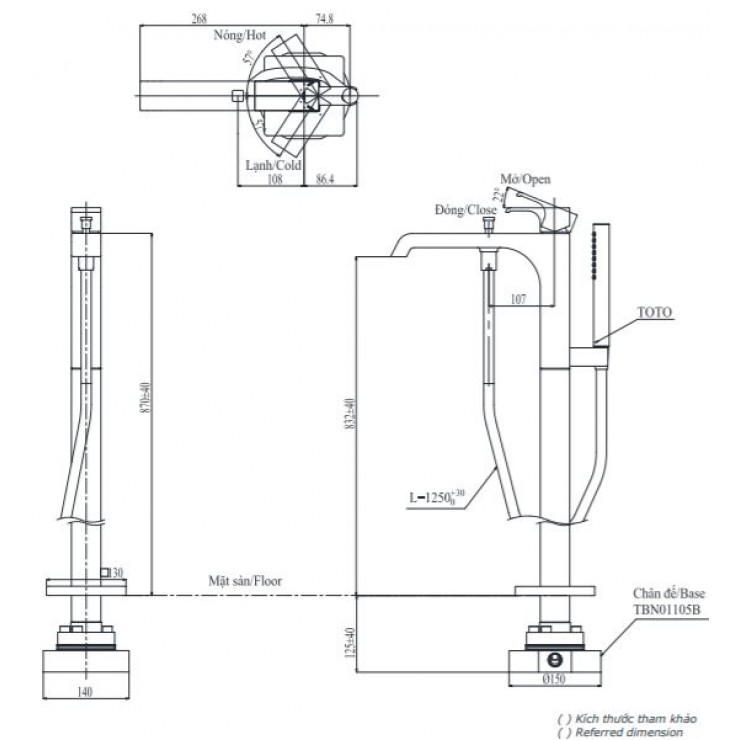 Vòi Sen Xả Bồn Tắm TOTO TBG08306A/TBN01105B