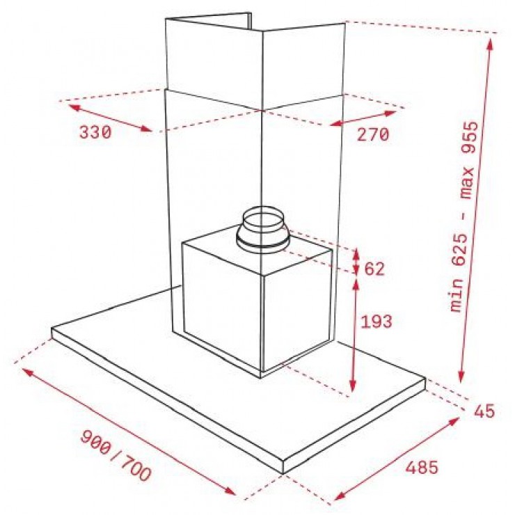 Máy Hút Mùi Teka DLH 786 T 40487181 Áp Tường