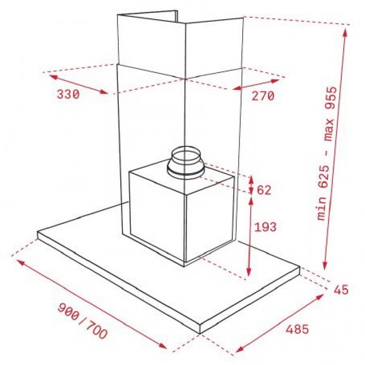 Máy Hút Mùi Teka DLH 986 T 40487182 Áp Tường