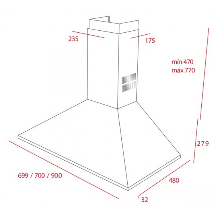 Máy Hút Mùi Teka DBB 70 40460420 Áp Tường