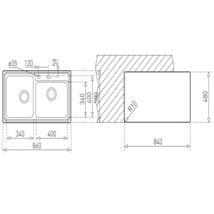 Bồn Rửa Chén Teka STAGE 2B 40108100 AISI 304