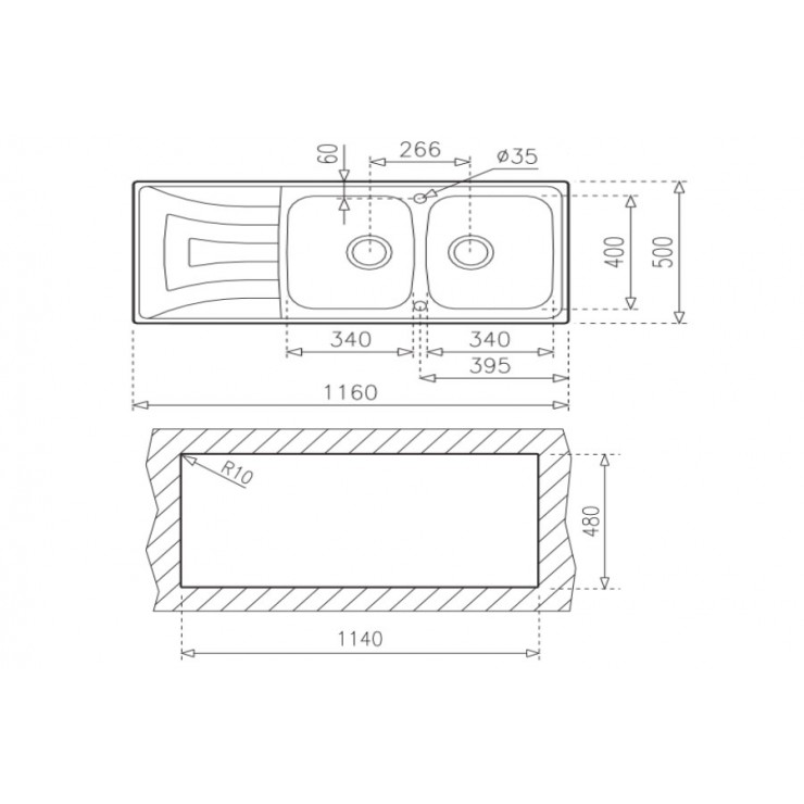 Chậu Rửa Teka Universo 2B 1D 10120012 AISI 304