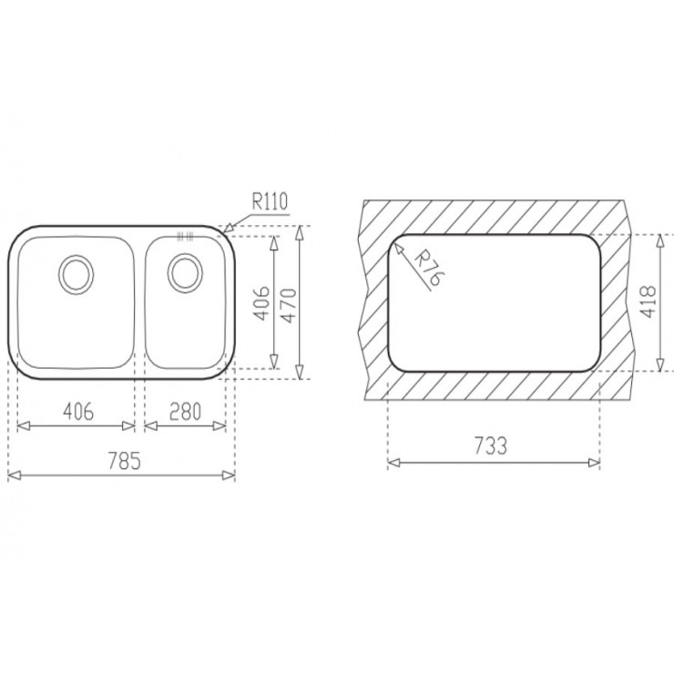 Bồn Rửa Chén Teka Be 2B 785 10125025 AISI 304