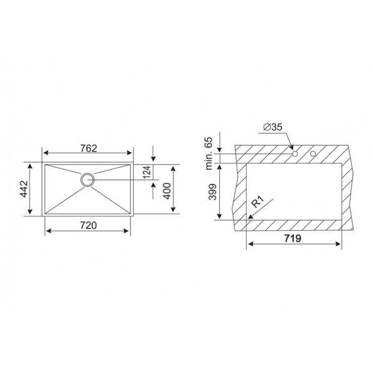 Chậu Rửa Teka Be Linea R0 72.40 40125220 AISI 304