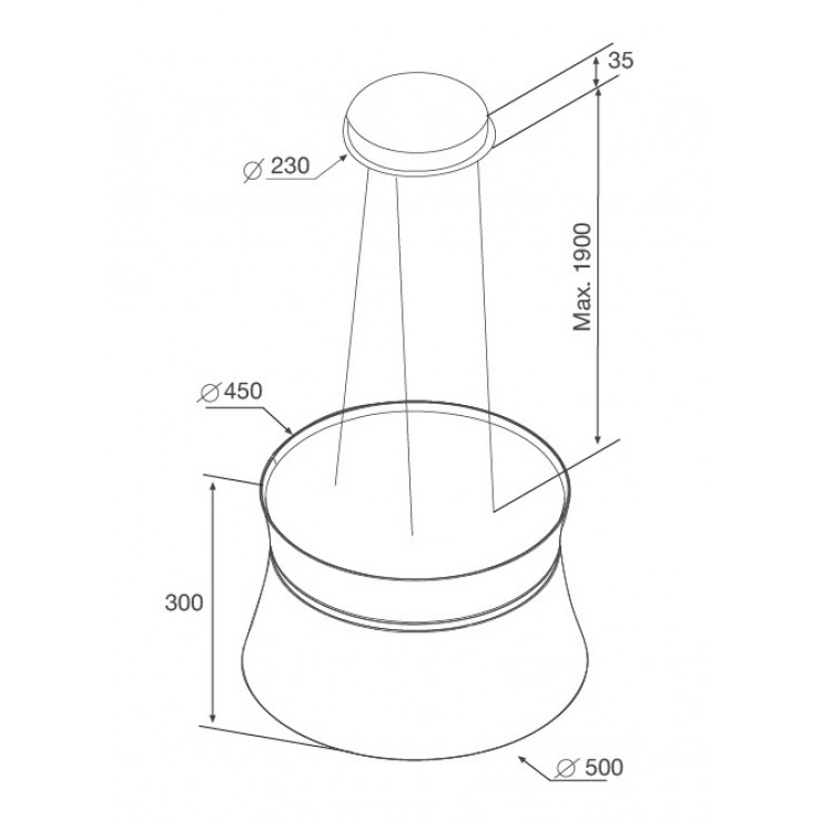 Máy Hút Khói Khử Mùi Malloca SOPHIE K-500B Đảo