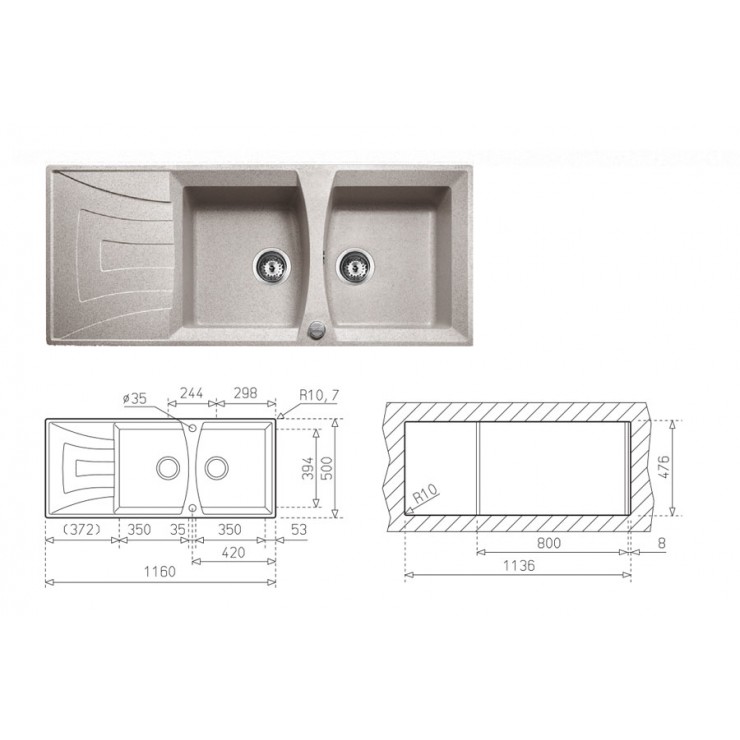 Chậu Rửa Teka Universo 2B 1D GT 40141303