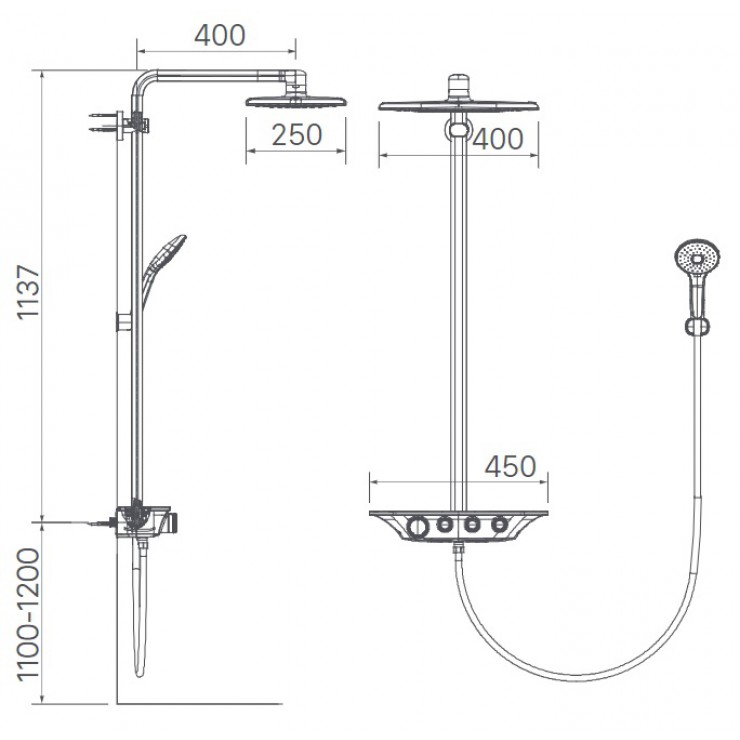 Vòi Sen Cây Nhiệt Độ Inax BFV-655T Cao Cấp