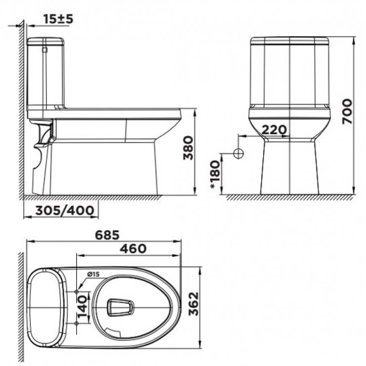 Bồn Cầu American Standard WP-1841 Dòng Cadet