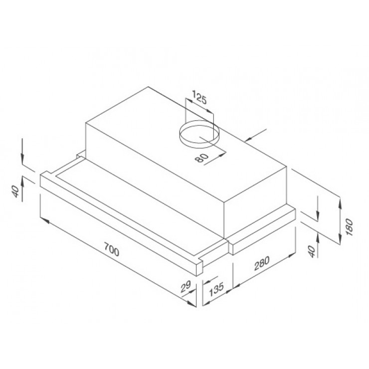 Máy Hút Khói Khử Mùi Malloca H205.7-WG Âm Tủ