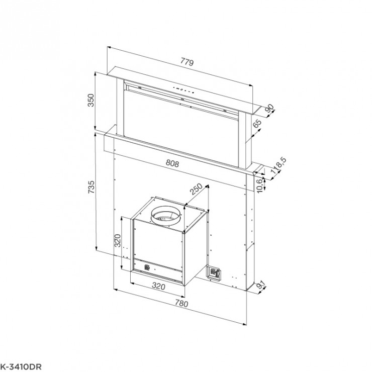 Máy Hút Khói Khử Mùi Malloca K-3410DR Âm Bàn