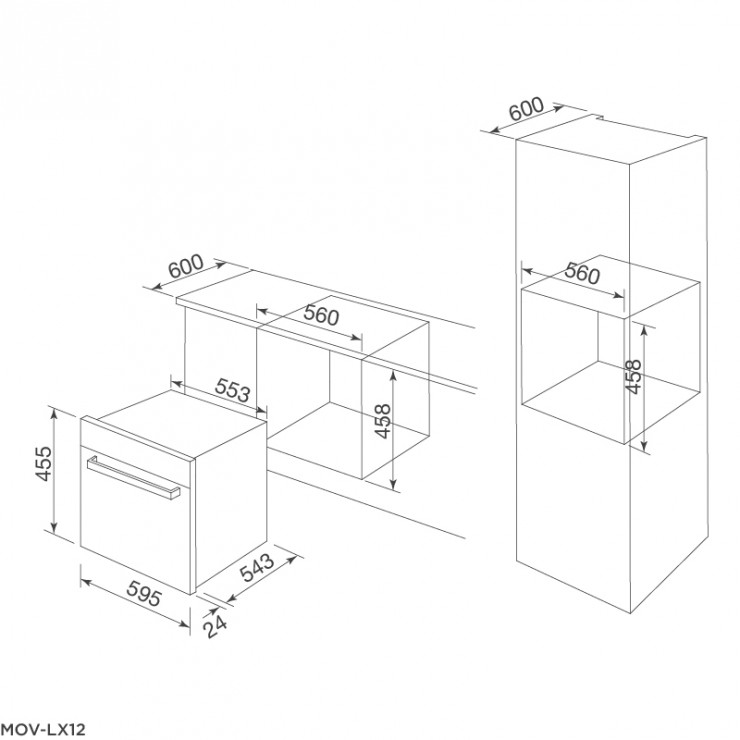 Lò Nướng Malloca MOV-LX12 Âm Tủ