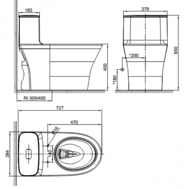 Bồn Cầu American Standard WP-1880 Một Khối Dòng Signature