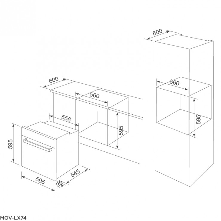 Lò Nướng Điện Malloca MOV-LX74 Âm Tủ