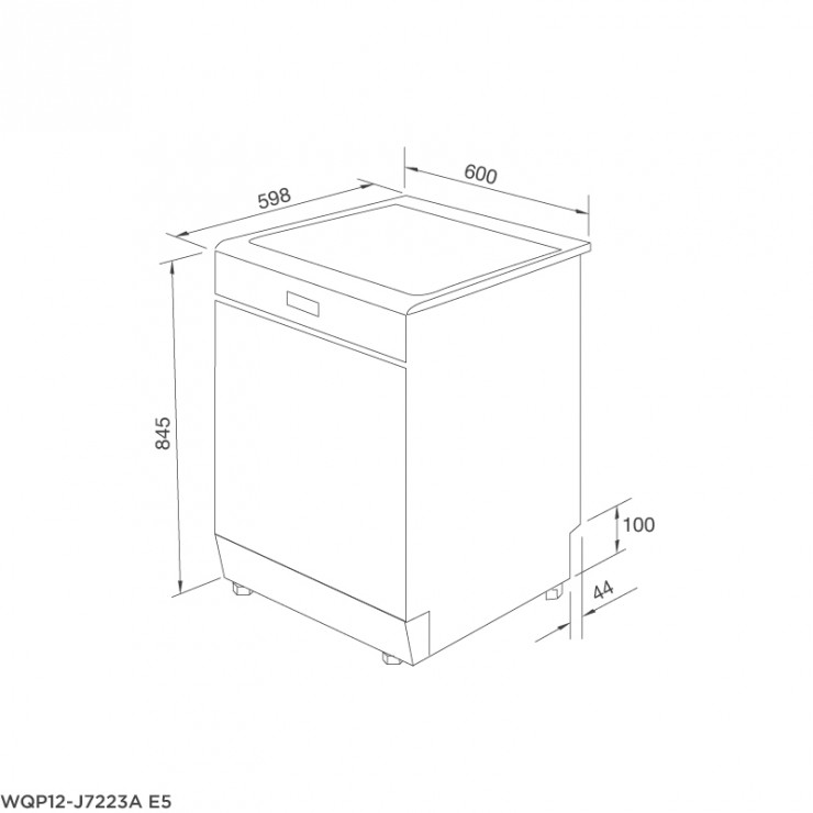 Máy Rửa Chén Malloca WQP12-J7223A E5 Đứng Độc Lập