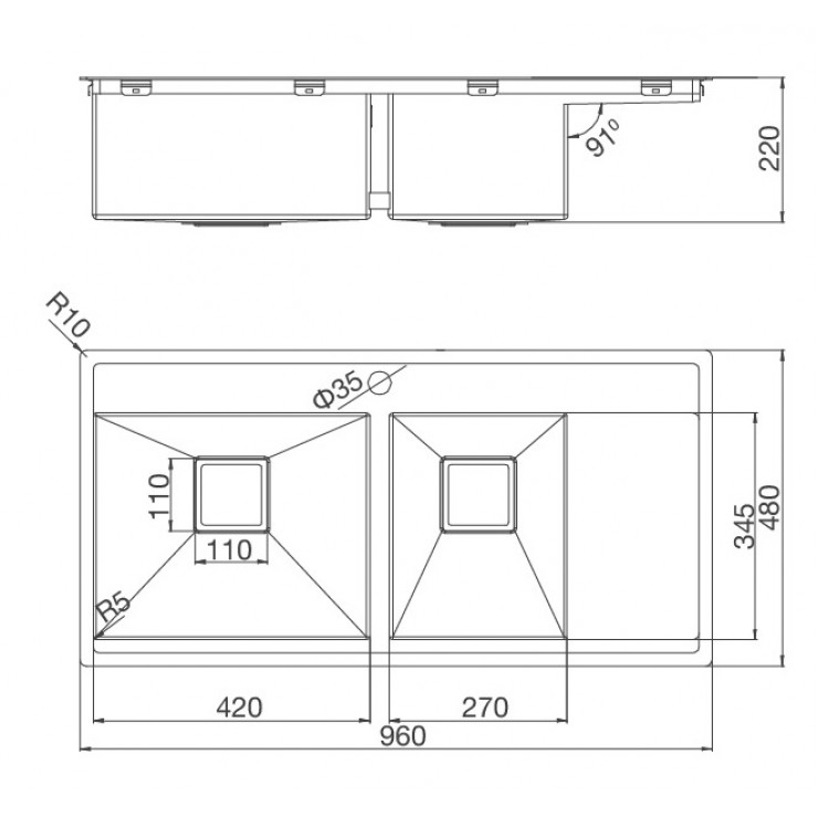 Chậu Rửa Chén Malloca MS 6305T Inox 304