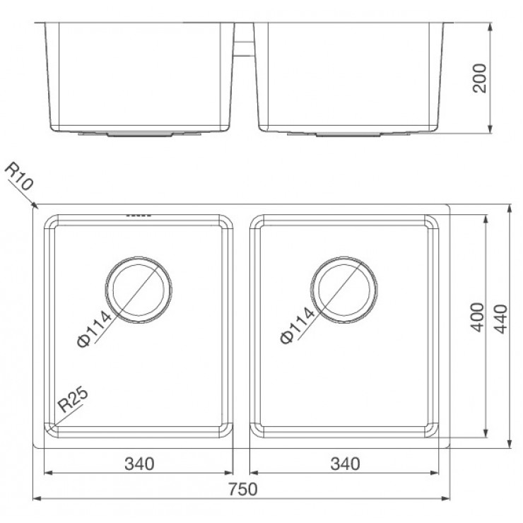 Chậu Rửa Chén Malloca MS 6075 Inox 304