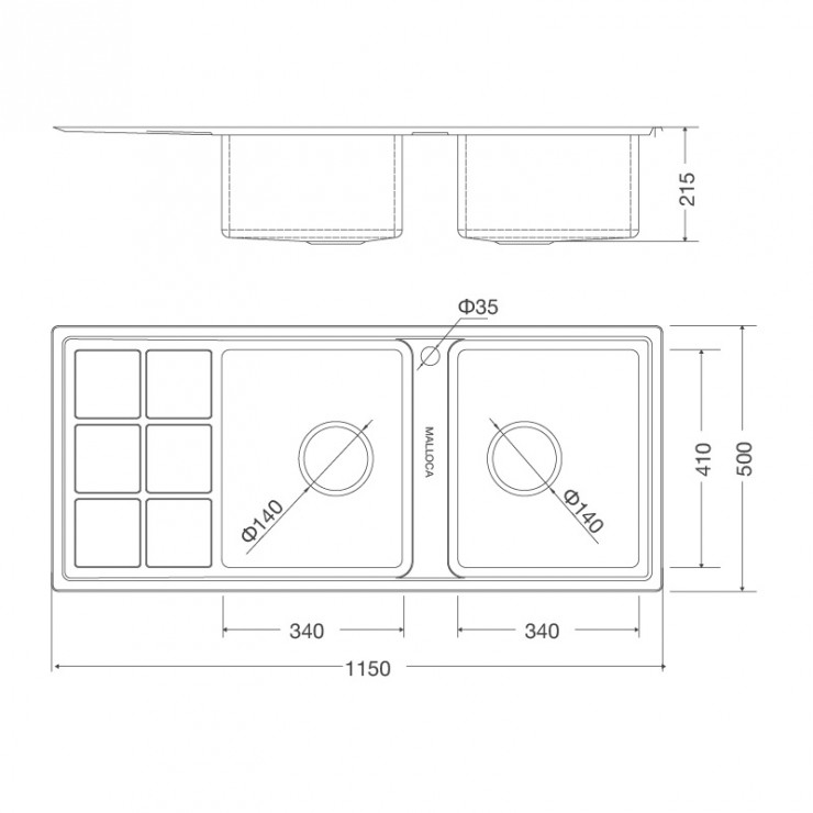 Chậu Rửa Chén Malloca MS 8815L Inox 304 (Cánh Trái)