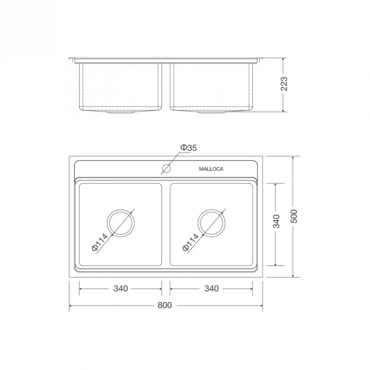 Bồn Rửa Chén Malloca MS 8812 Inox 304