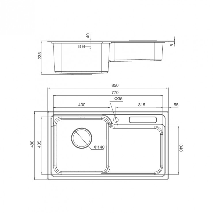 Chậu Rửa Malloca MS 1028D Inox 304