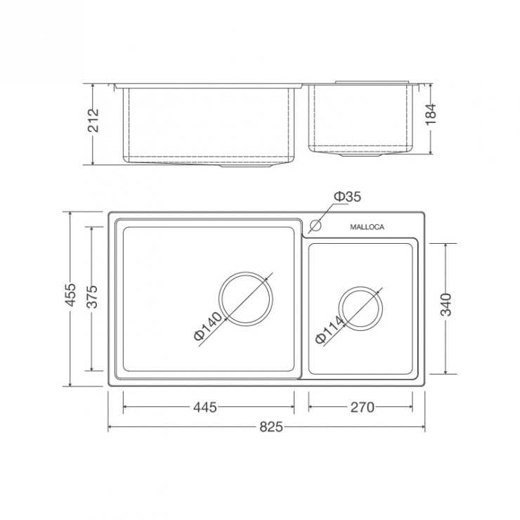 Chậu Rửa Malloca MS 8801 Inox 304