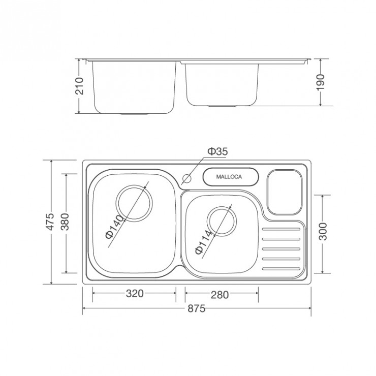 Chậu Rửa Malloca MS 1024 Inox 304