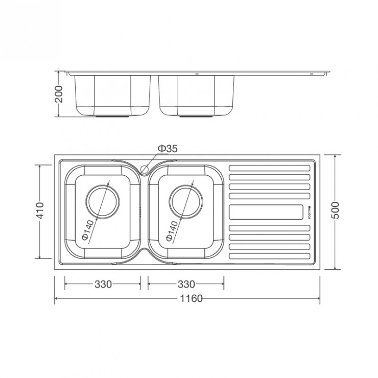 Chậu Rửa Malloca MS 1025R NEW Inox 304