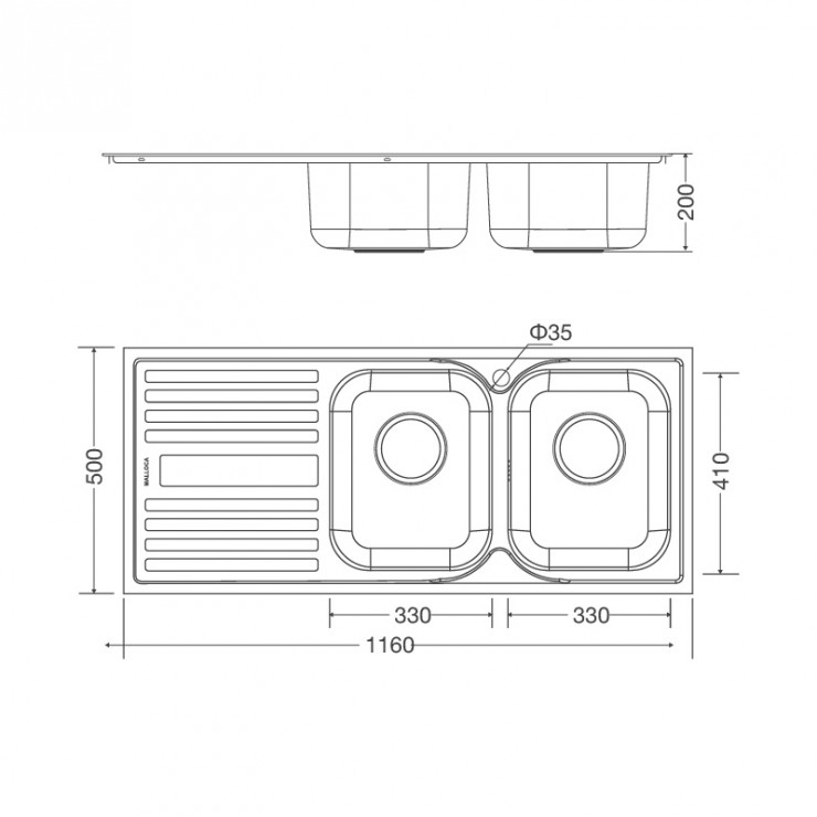 Chậu Rửa Malloca MS 1025L NEW Inox 304