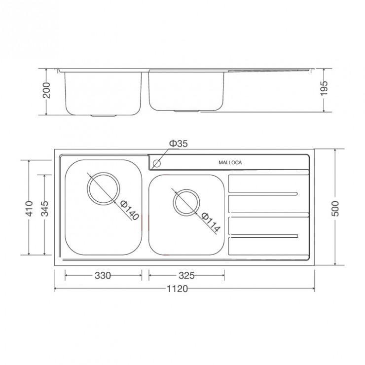 Chậu Rửa Malloca MS 1027R NEW Inox 304