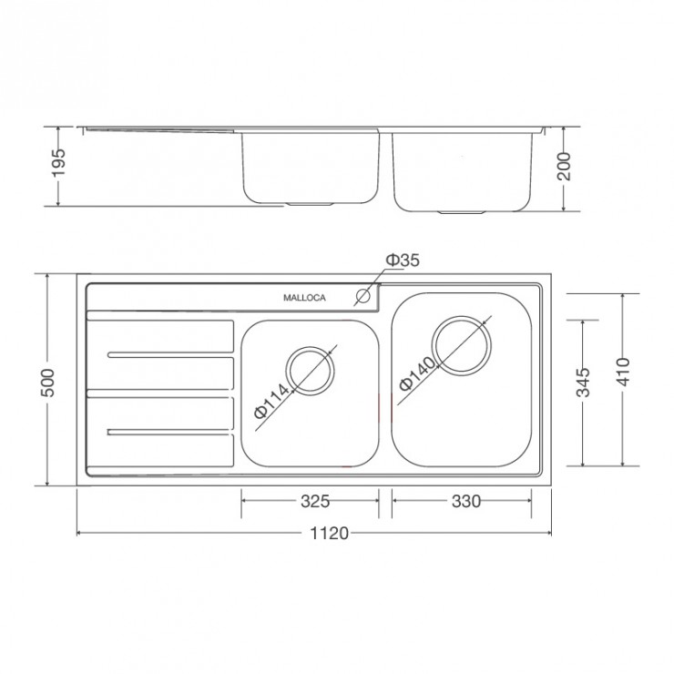 Chậu Rửa Malloca MS 1027L NEW Inox 304