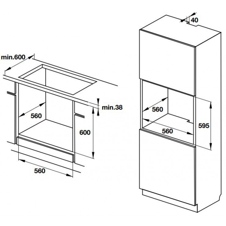 Lò Nướng Hafele HO-KT60C 534.05.571 Lắp Âm