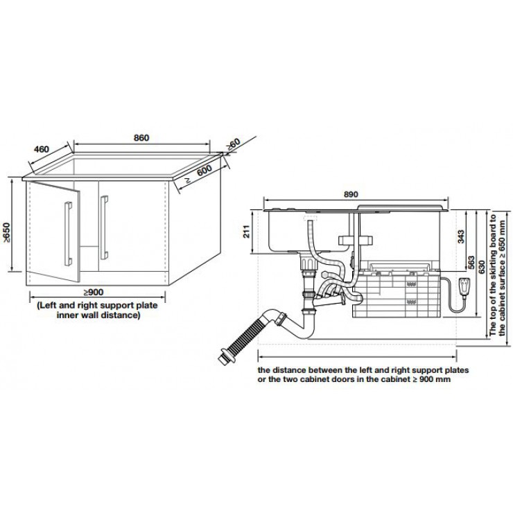 Chậu Kết Hợp máy Rửa Chén Hafele HDW-SD90A 539.20.530