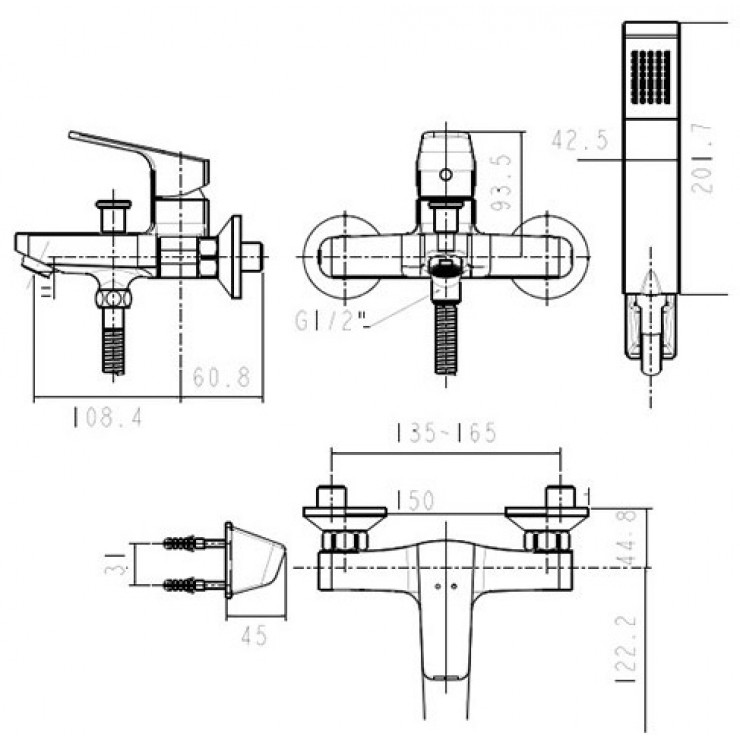 Vòi Sen Nóng Lạnh American Standard WF-0411 Concept Square