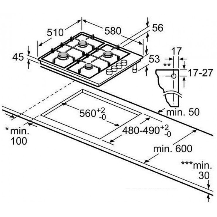 Bếp Ga Bosch HMH.PBH6B5B60 4 Vùng Nấu