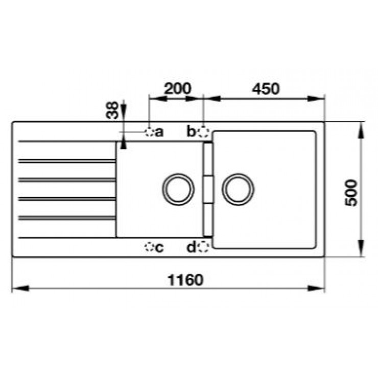 Chậu Bếp Đá Hafele HS19-GED2S80 570.35.470 Hai Hộc Màu Kem