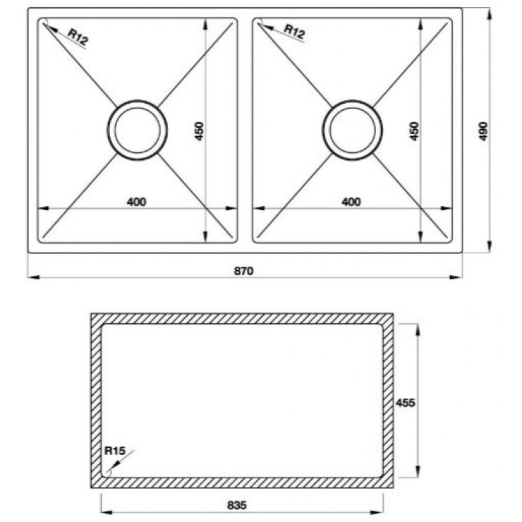 Chậu Bếp Hafele HS19-SSN2S90M 567.23.050 Hai Hộc Inox 304