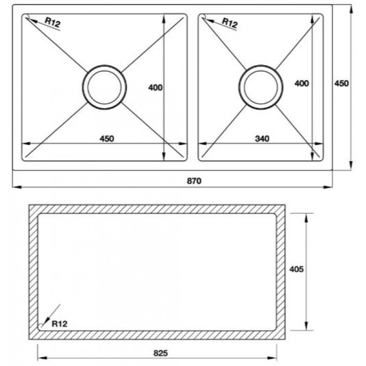 Chậu Bếp Hafele HS19-SSN2S90L 567.23.040 Hai Hộc Inox 304