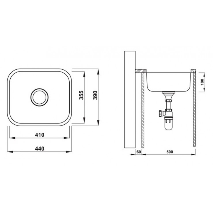 Chậu Bếp Hafele HS20-SSN1R50 567.24.000 Một Hộc Inox 304