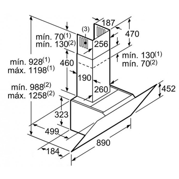 Máy Hút Mùi Bosch DWK98JQ60 Nghiêng Gắn Tường